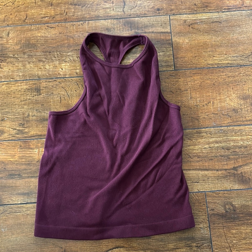 Free People Purple Sleeveless Fitted Crop Tank Top